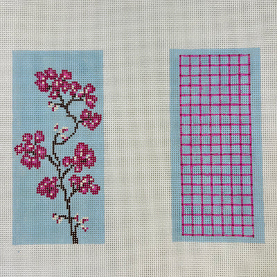 Cherry Blossom Double Sided Eyeglass Case Needlepoint Canvas