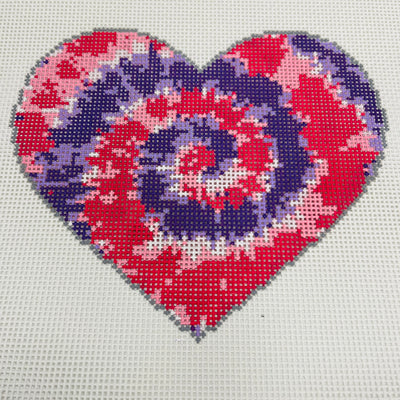 Tie-Dye Heart Needlepoint Canvas