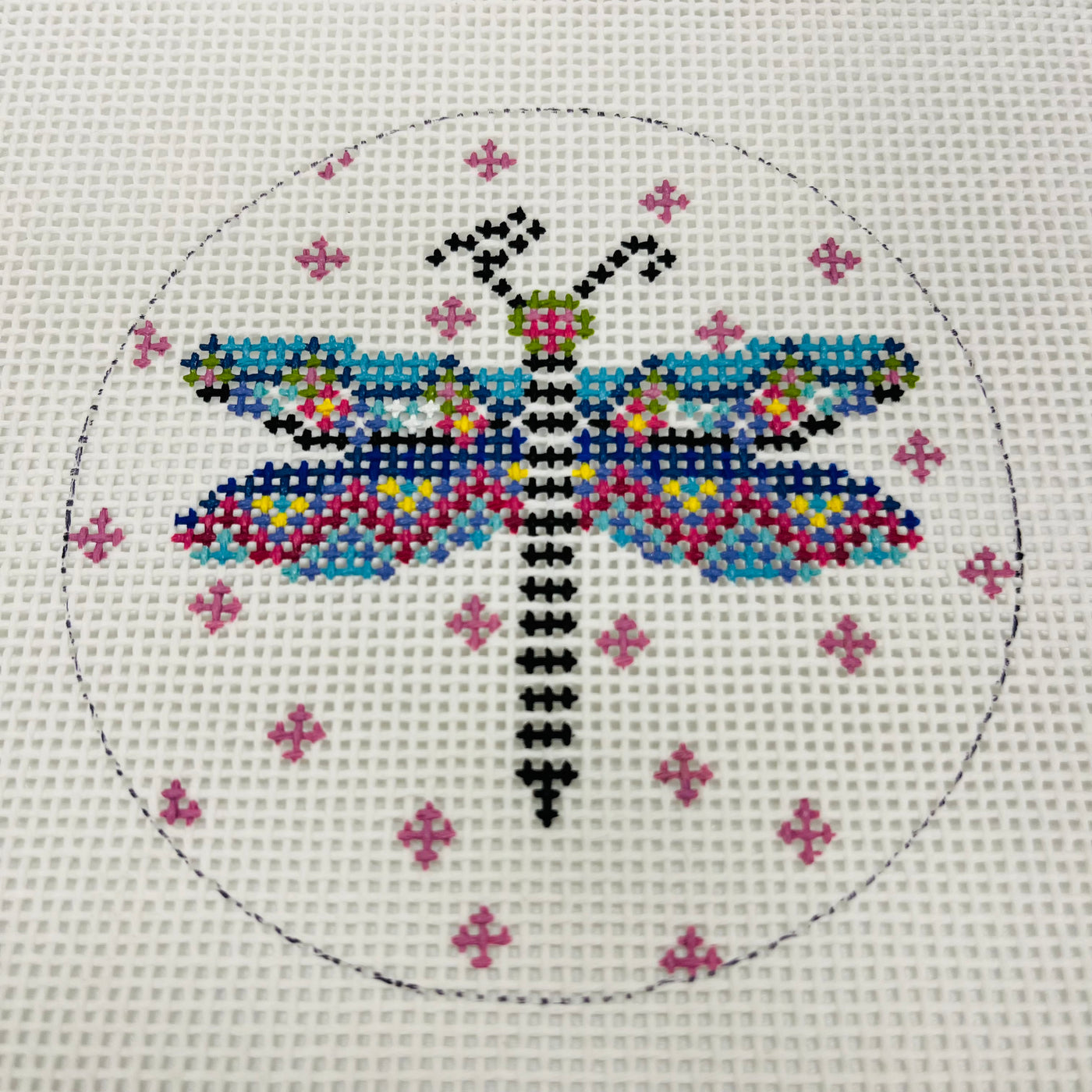 Disco Dragonfly Needlepoint Canvas
