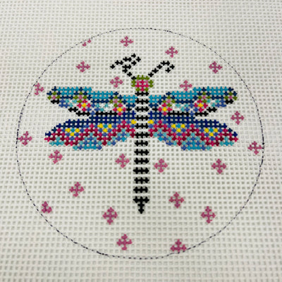 Disco Dragonfly Needlepoint Canvas