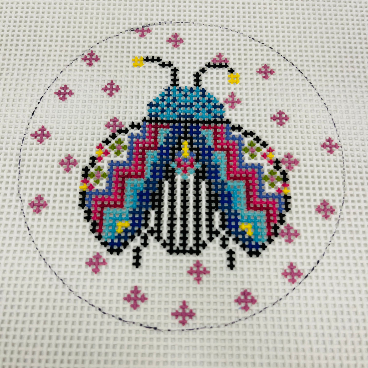 Disco Ladybug Needlepoint Canvas