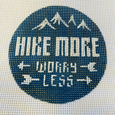 Hike More, Worry Less Ornament Needlepoint Canvas