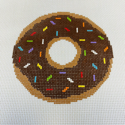 Chocolate Donut Ornament Needlepoint Canvas