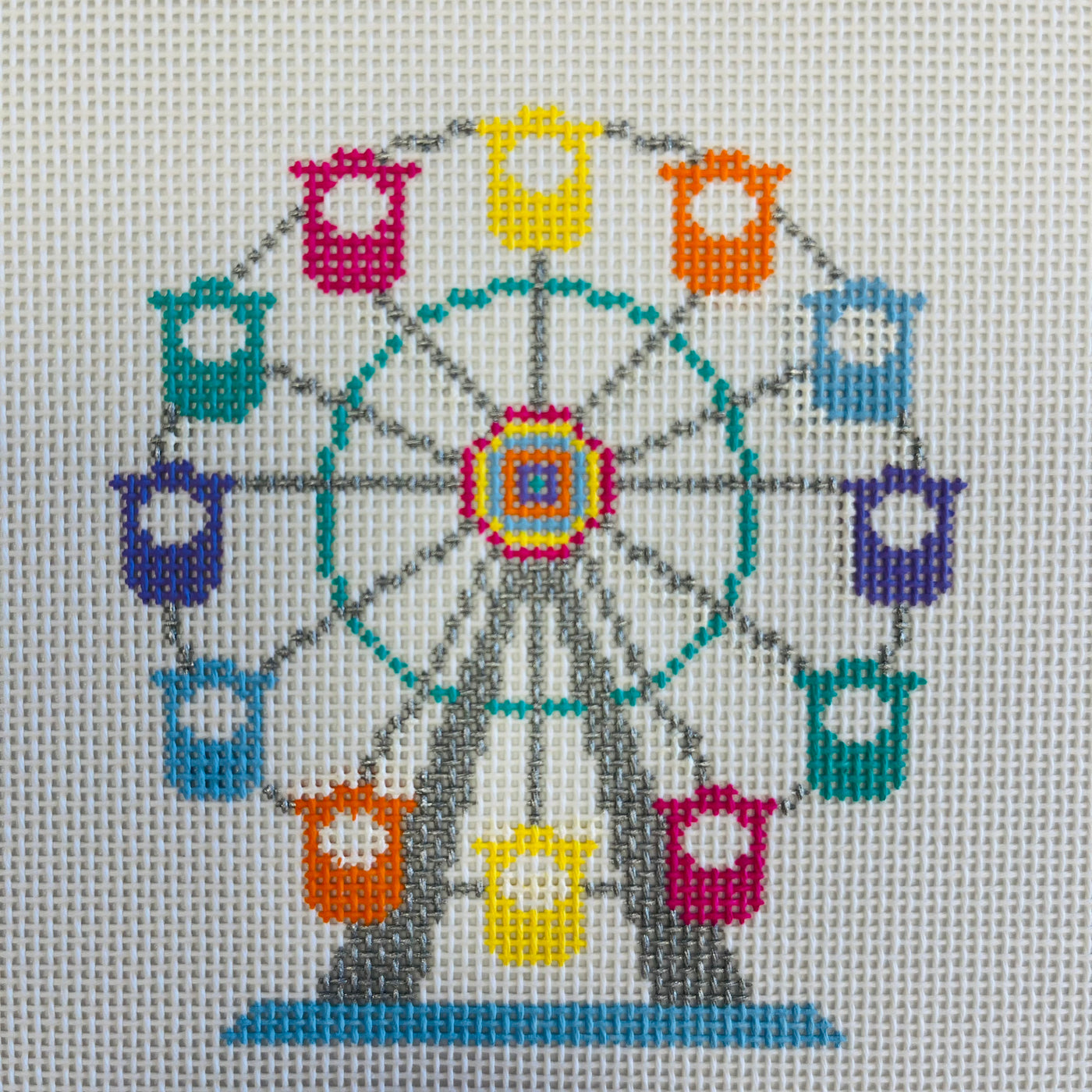 Ferris Wheel Ornament Needlepoint Canvas