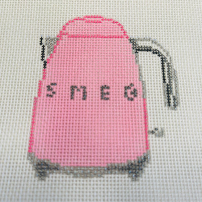 Retro Smeg Tea Kettle Pink Needlepoint Canvas