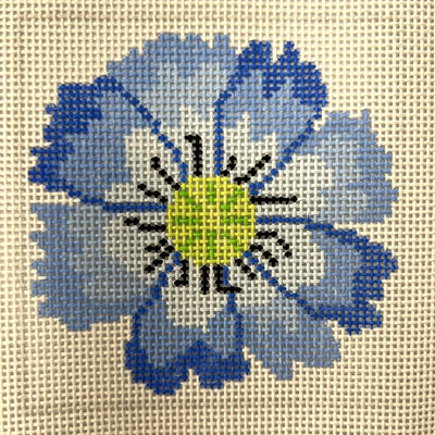 Blue Dazzle Flower Needlepoint Canvas