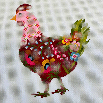 Coco the Chicken Needlepoint Canvas