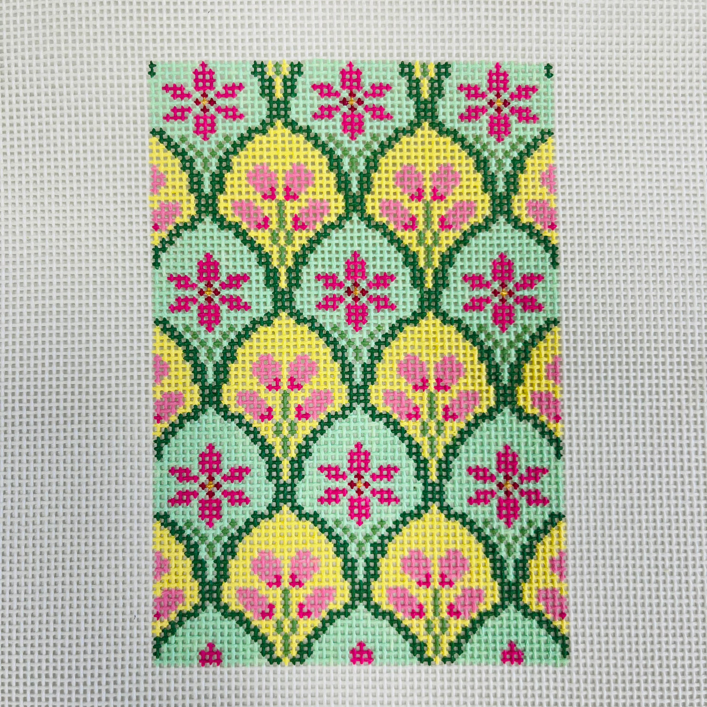 Alpine Flower Passport Cover Insert Needlepoint Canvas