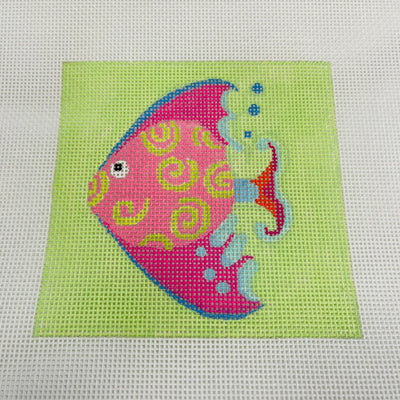 Frilly Fish Coaster insert Needlepoint Canvas