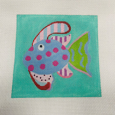 Diva Fish Coaster Insert Needlepoint Canvas