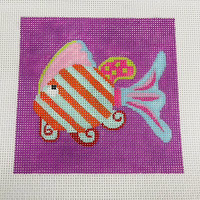 Dotsie Fish Coaster Insert Needlepoint Canvas
