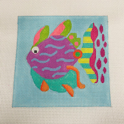 Fancy Fish Coaster Insert Needlepoint Canvas