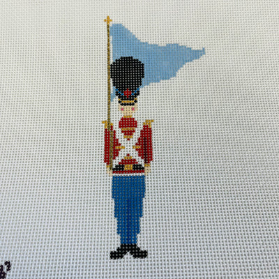 Victorian Christmas Soldier & Flag Needlepoint Canvas
