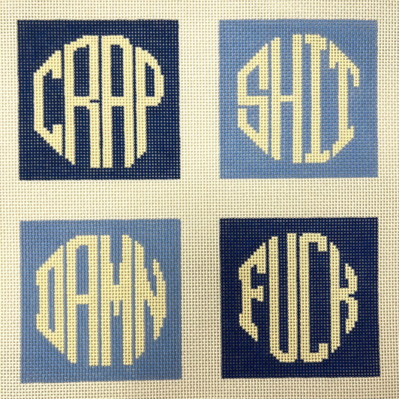 Coastal Blues Dirty Four Letter Word Coasters Needlepoint Canvases