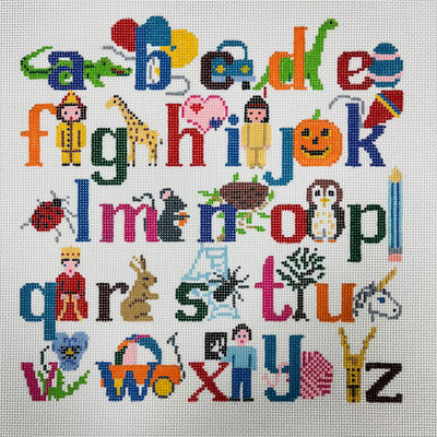 Lower Case Alphabet A is for Alligator Needlepoint Canvas