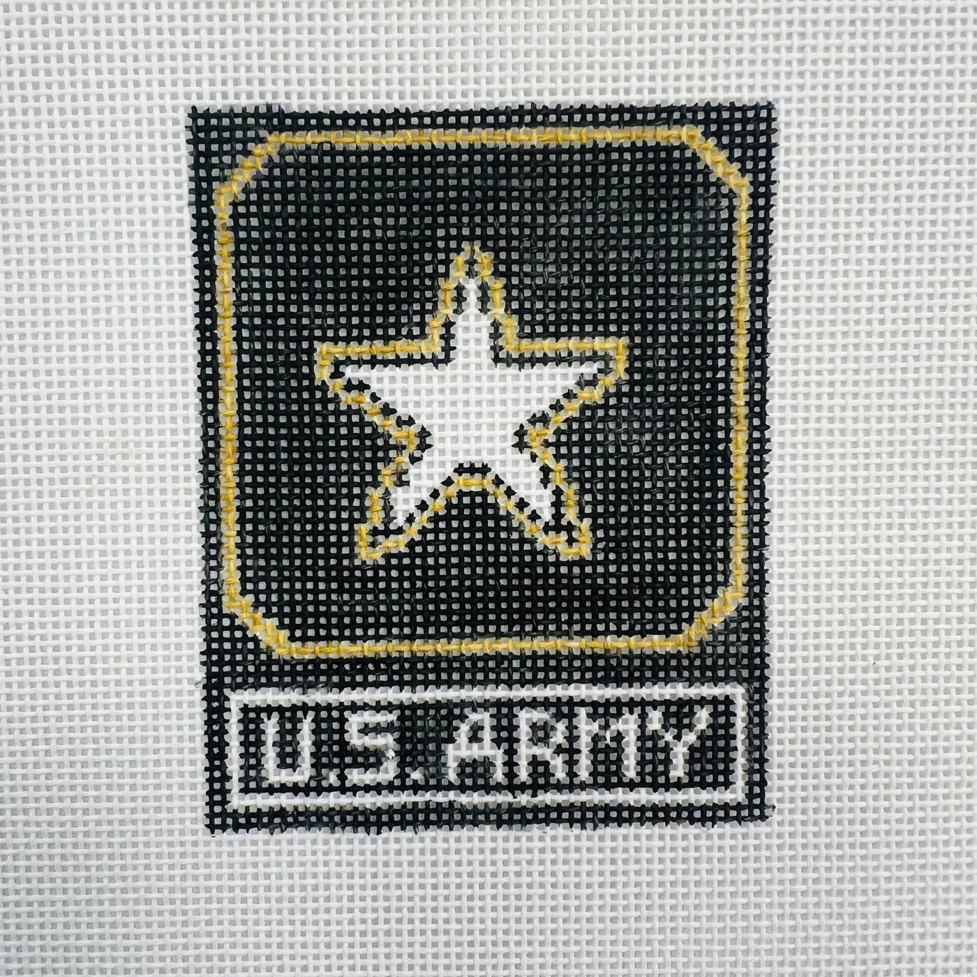 US Army Logo Needlepoint Canvas - Military Collection with stitch guide