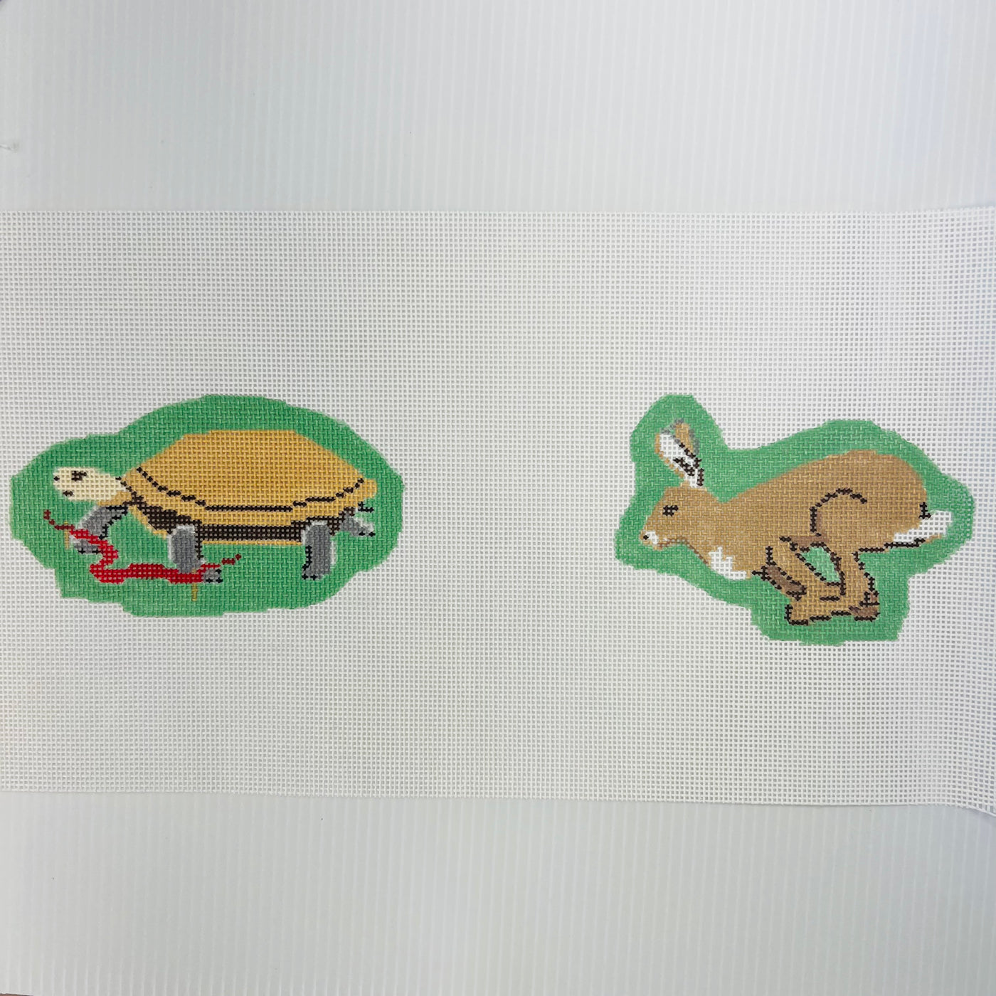 Fairy Tales and Fables: The Tortoise and Hare Needlepoint Canvas - Fairy Tales and Fables Collection with stitch guide