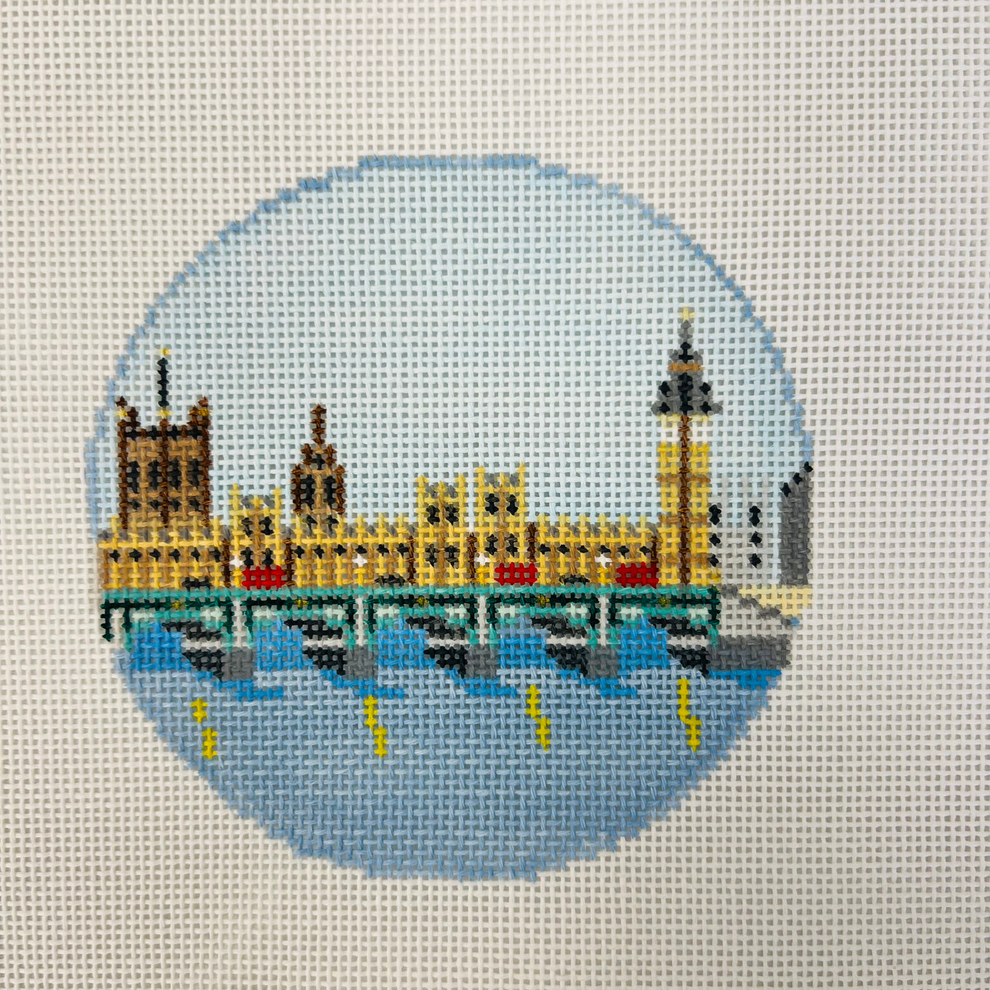 Houses of Parliament Needlepoint Canvas with stitch guide