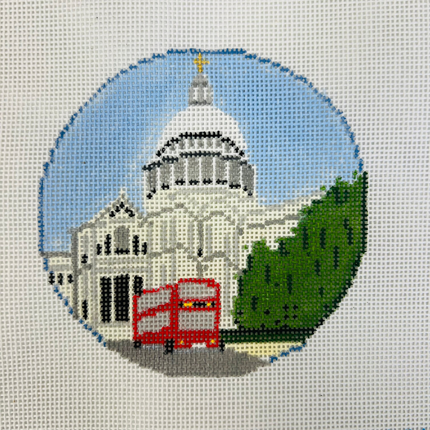 St. Paul's Cathedral Needlepoint Canvas with stitch guide