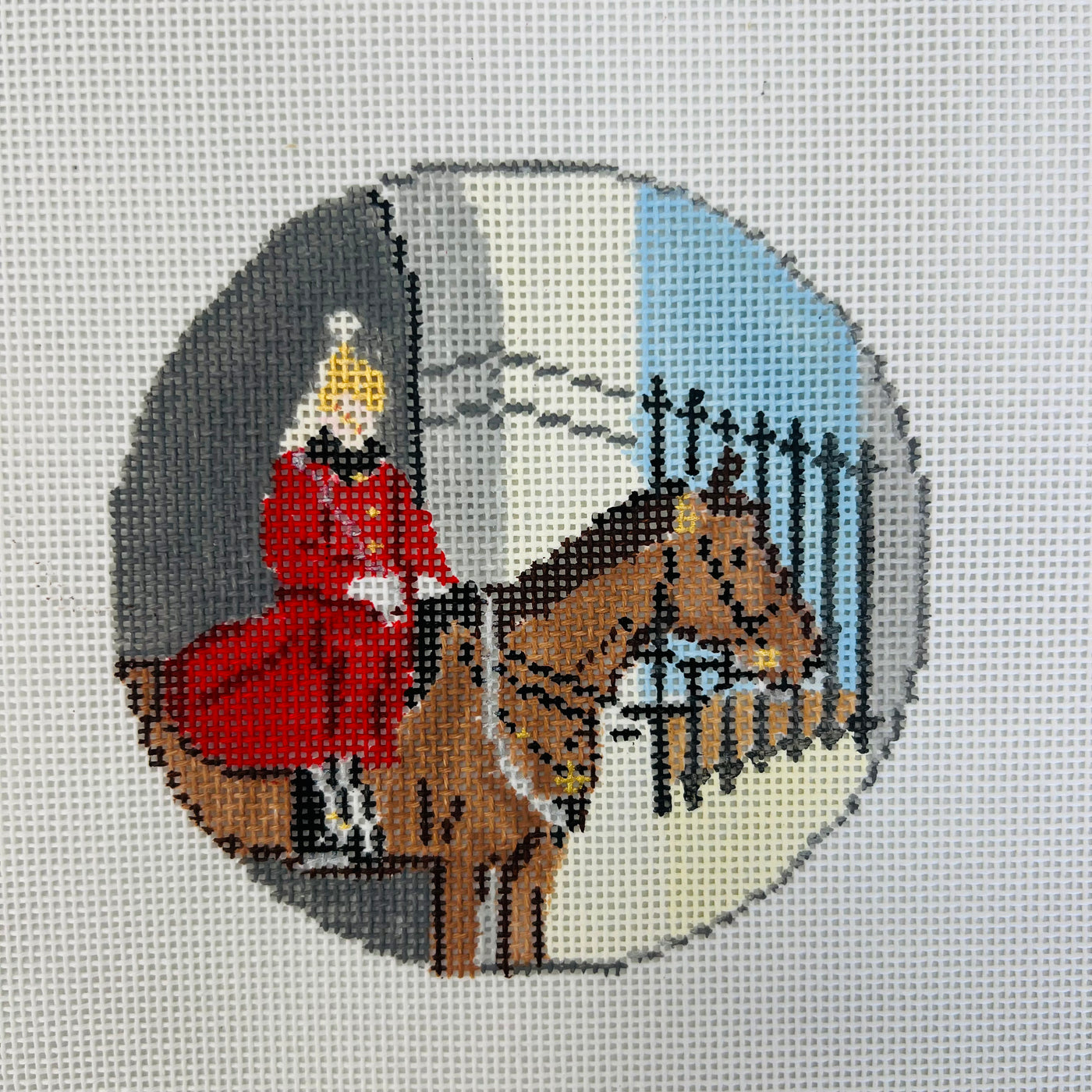 Horse Guard Needlepoint Canvas with stitch guide