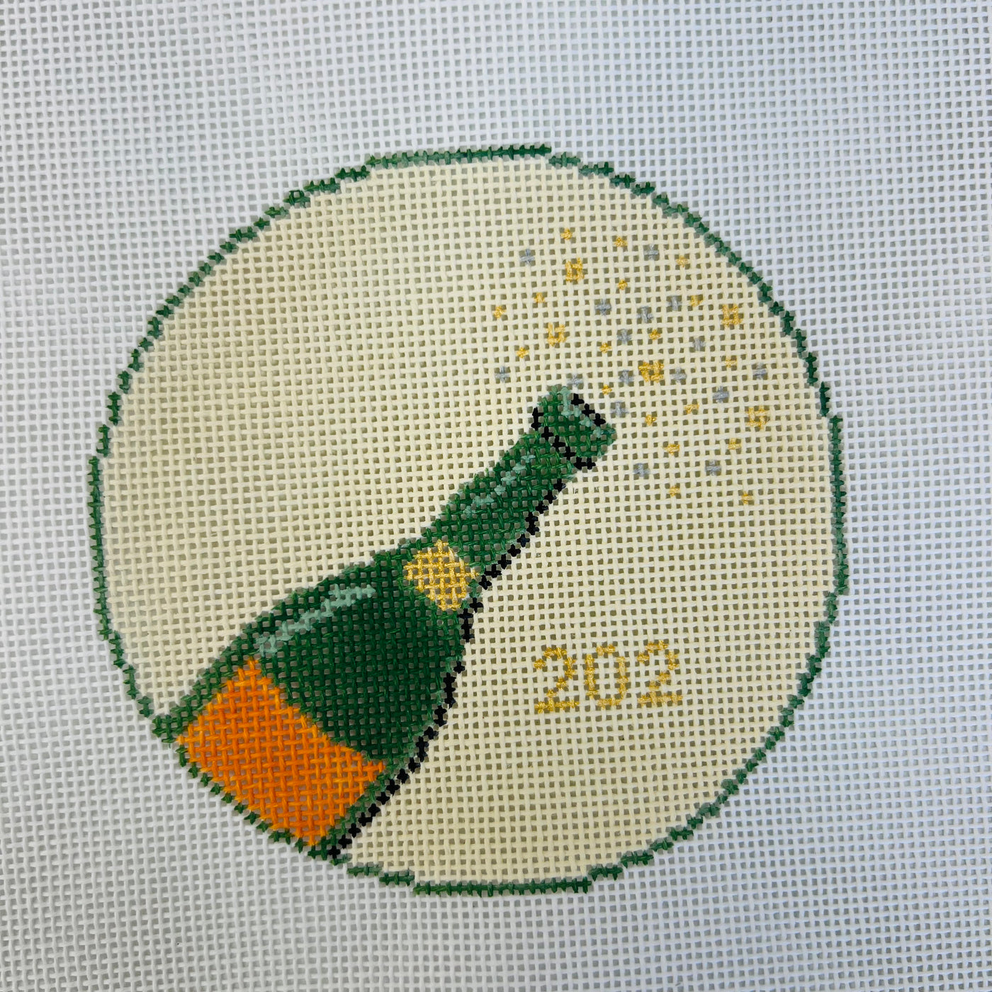 Celebration Champagne Needlepoint Canvas with stitch guide