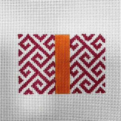 Wallet insert - Geometric Orange and Pink Needlepoint Canvas