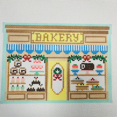 Christmas Village Bakery Needlepoint Canvas