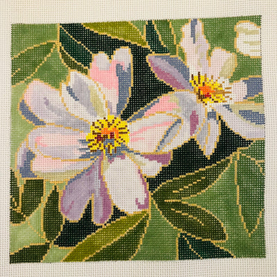 Bargello Needlepoint Kit - Daisy Flower Wall Hanging - Stitched Modern