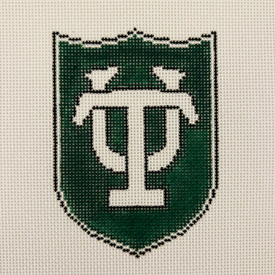 Tulane University Shield Ornament Needlepoint Canvas