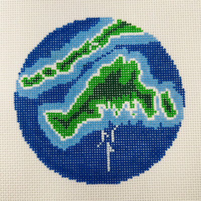 Martha's Vineyard Map Ornament Needlepoint Canvas