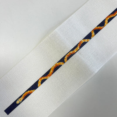 Blue and Orange Snake Wrap Bracelet Needlepoint Canvas