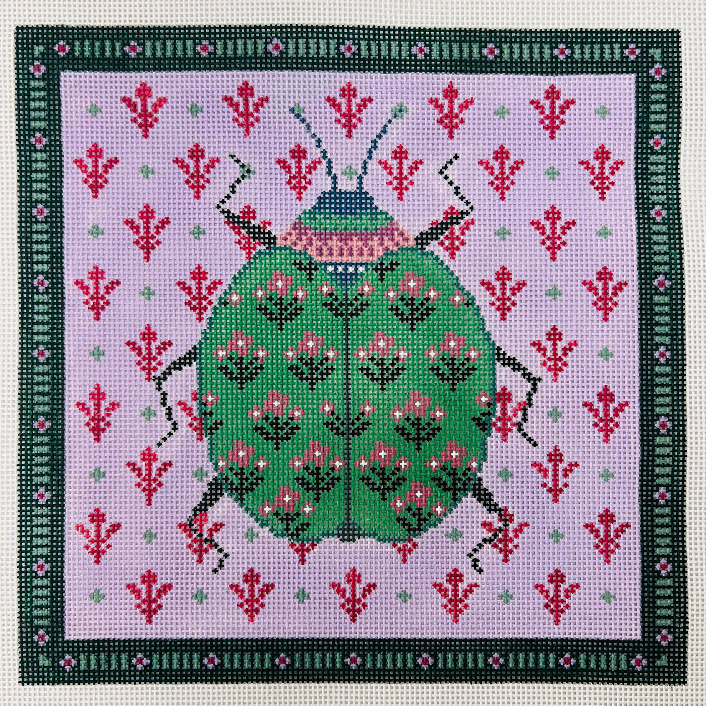 Spring Scarab Needlepoint Canvas