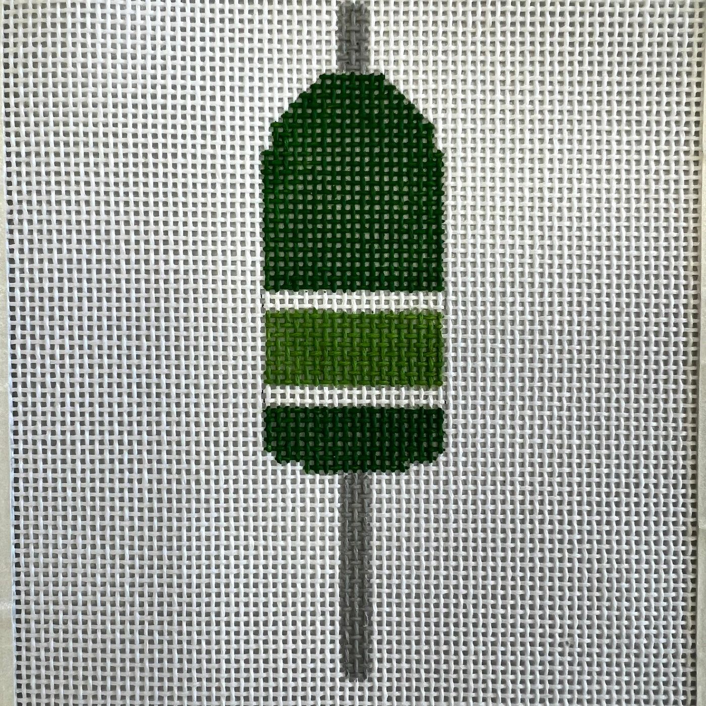 Green Buoy ornament needlepoint canvas