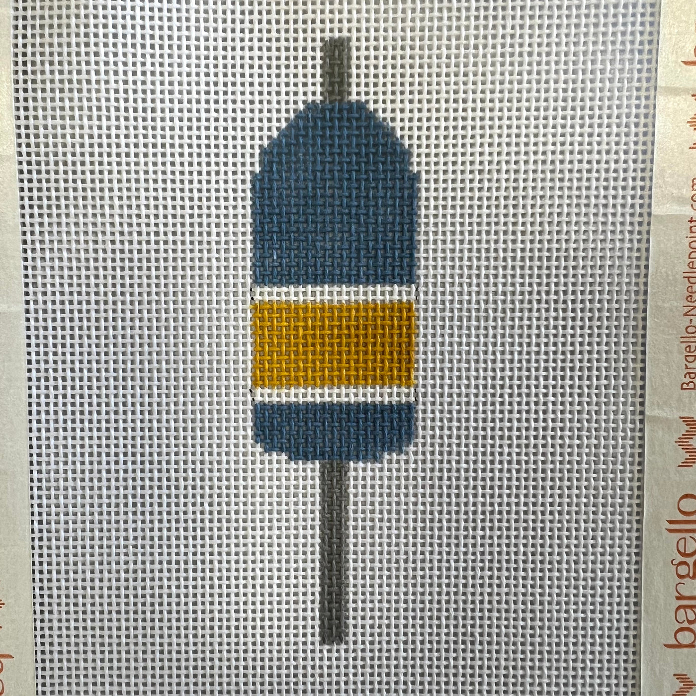 Blue Yellow Buoy ornament needlepoint canvas