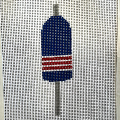 Blue Red Buoy ornament needlepoint canvas
