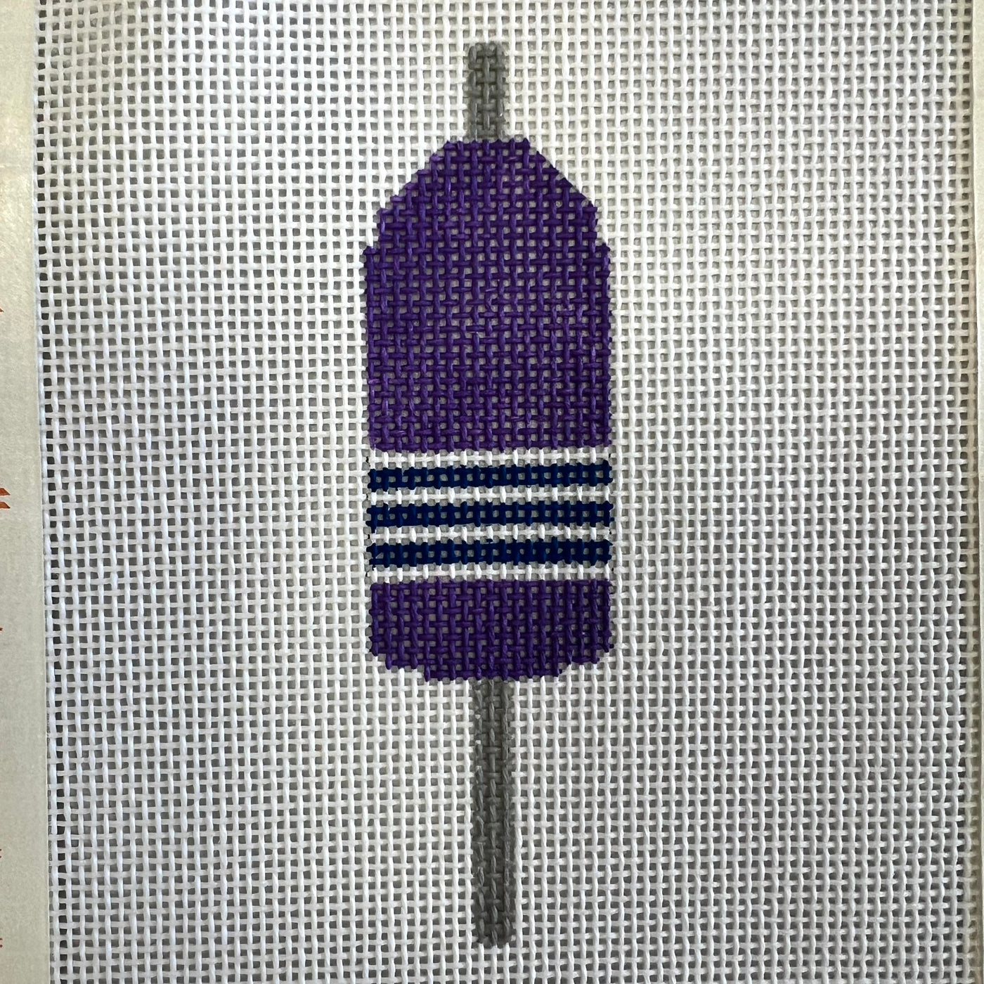 Purple Blue Buoy ornament needlepoint canvas