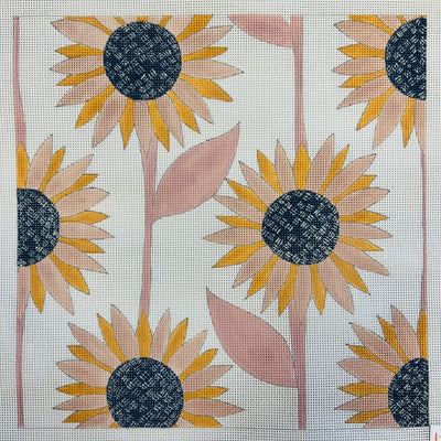 Sunflowers on Cream Needlepoint Canvas