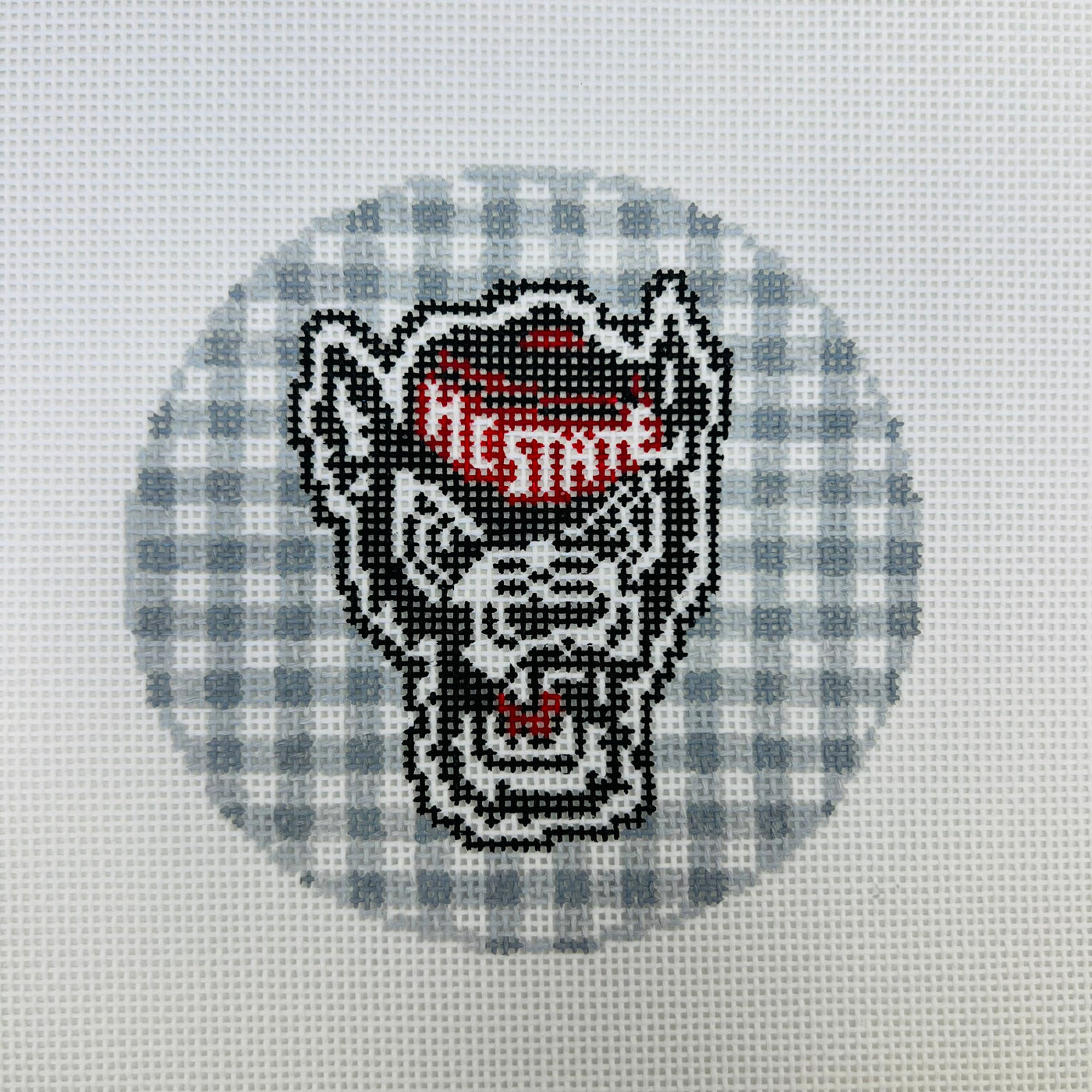 North Carolina NC State Round Needlepoint Canvas