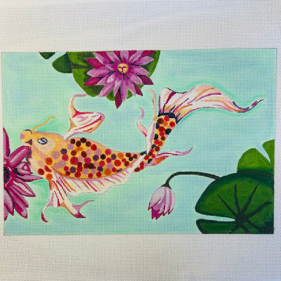 Swimming Koi Clutch Needlepoint Canvas