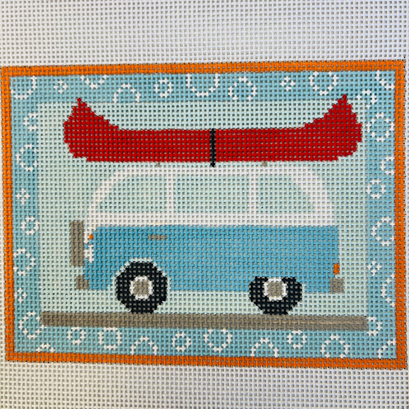 Van with Canoe Needlepoint Canvas