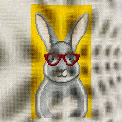 Bunny with Glasses Eyeglass Case Needlepoint Canvas