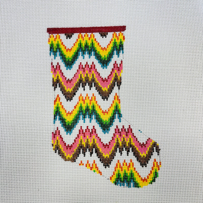 Mini Stocking - Flame Stitch Needlepoint Canvas