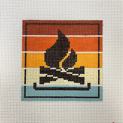 Multi Color Rec Sign - Fire Coaster Needlepoint Canvas