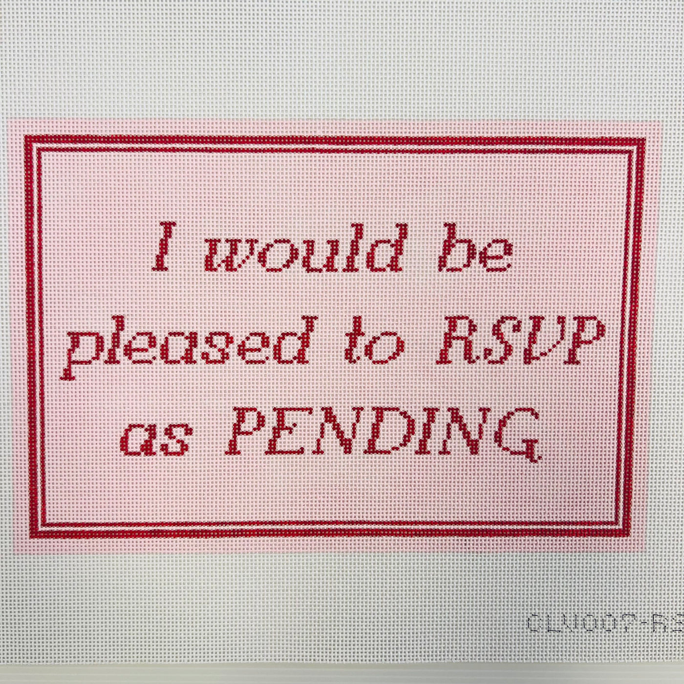 RSVP as Pending Needlepoint Canvas