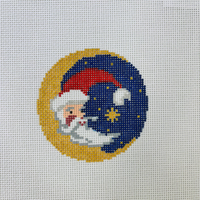 Santa Moon Ornament Needlepoint Canvas