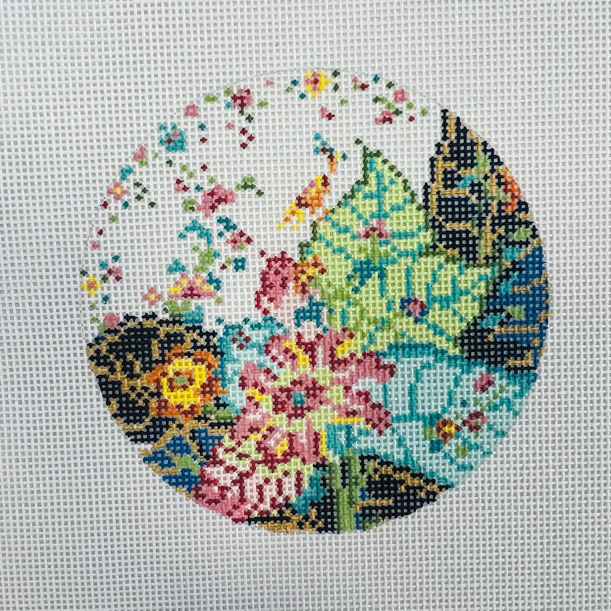 Tobacco Leaf Plate Needlepoint Canvas