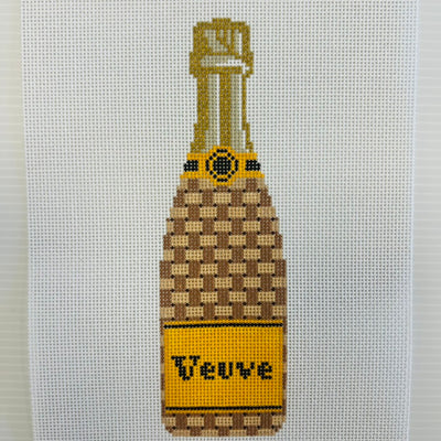 Veuve Bottle - Basketweave Needlepoint Canvas