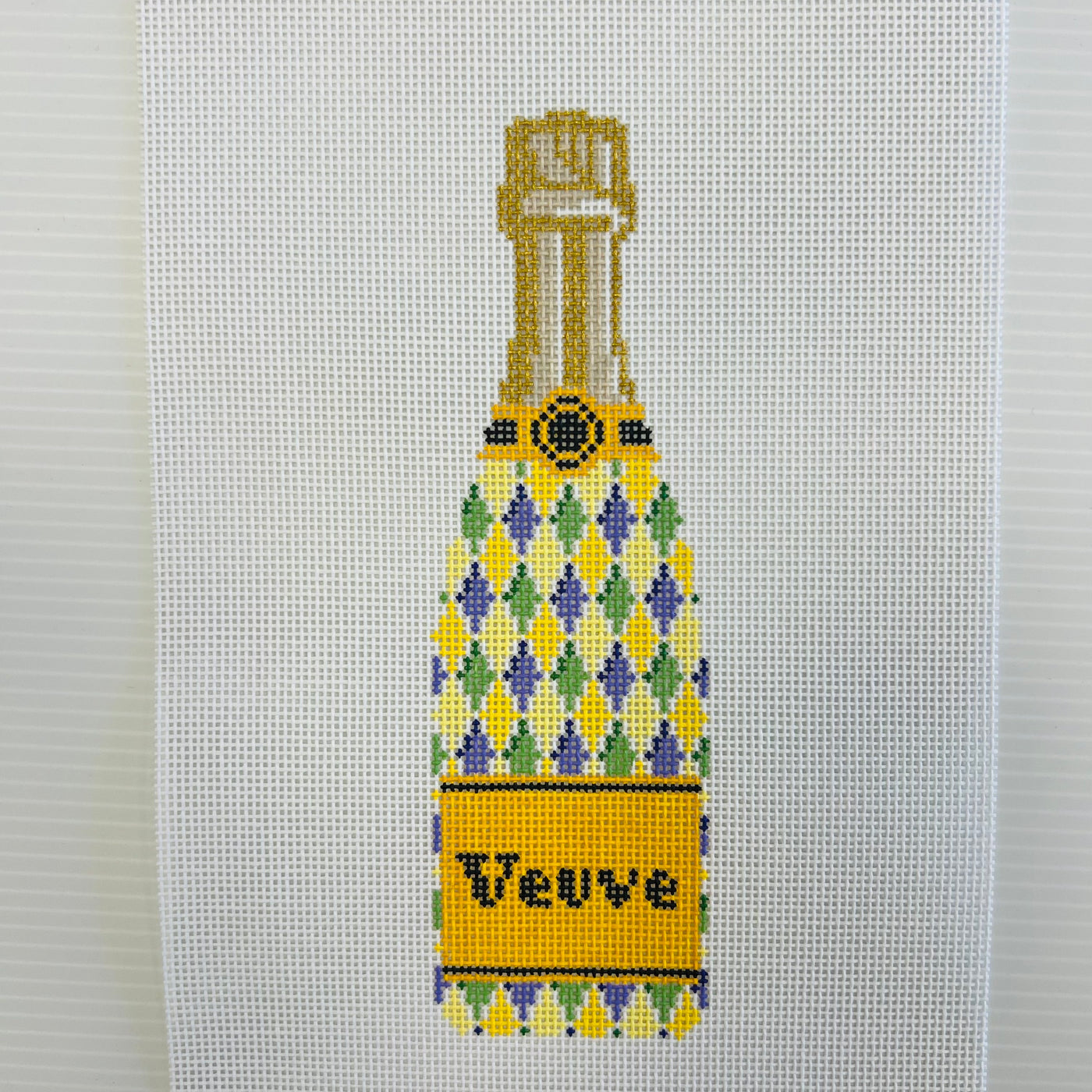 Veuve Bottle - Harlequin Needlepoint Canvas