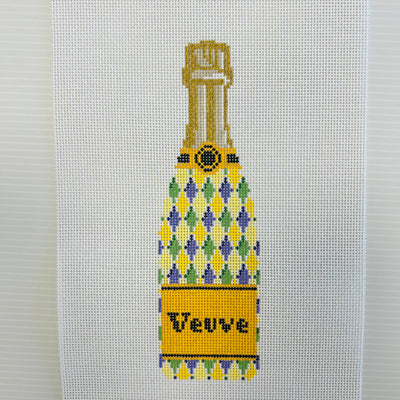 Veuve Bottle - Harlequin Needlepoint Canvas