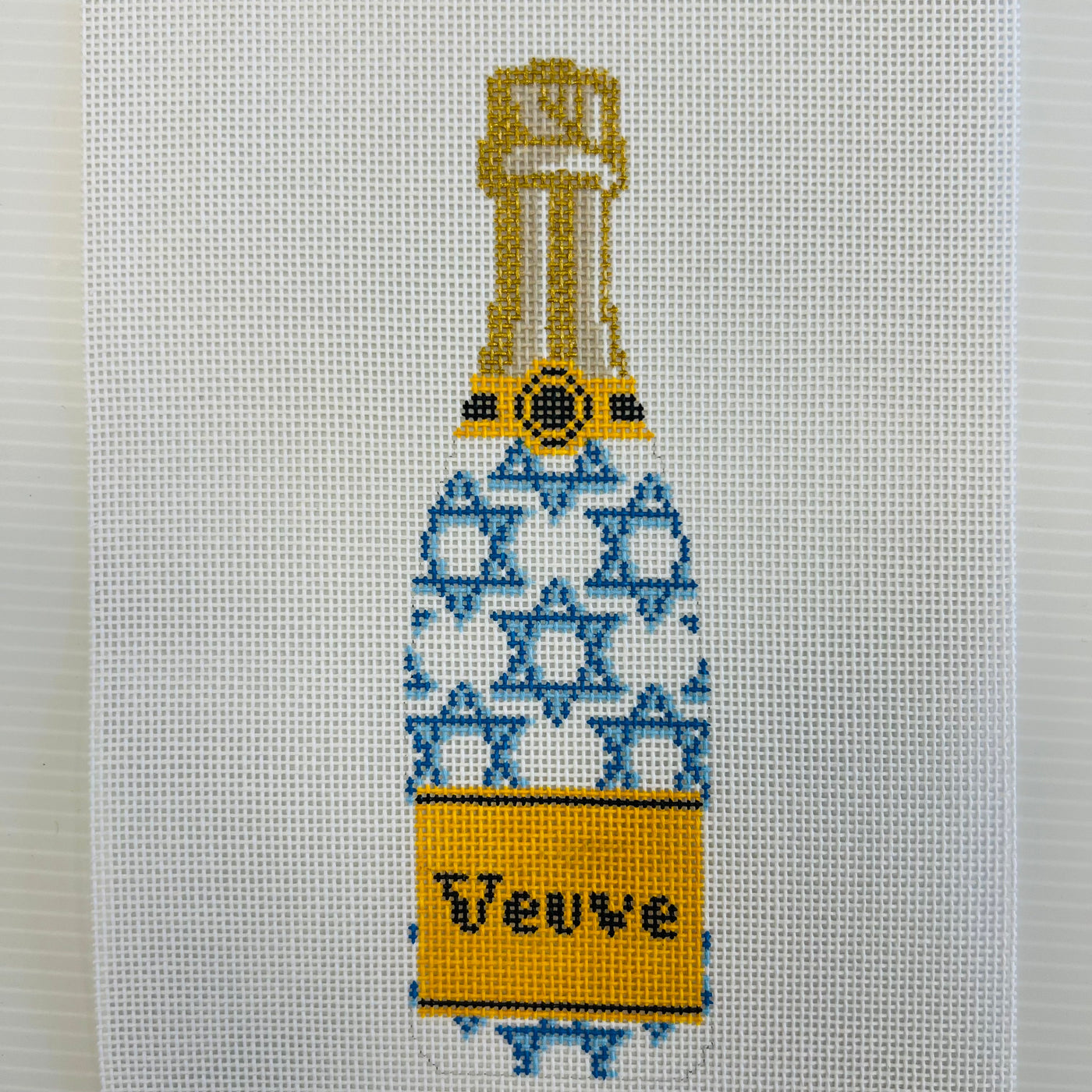 Veuve Bottle - Star of David Needlepoint Canvas